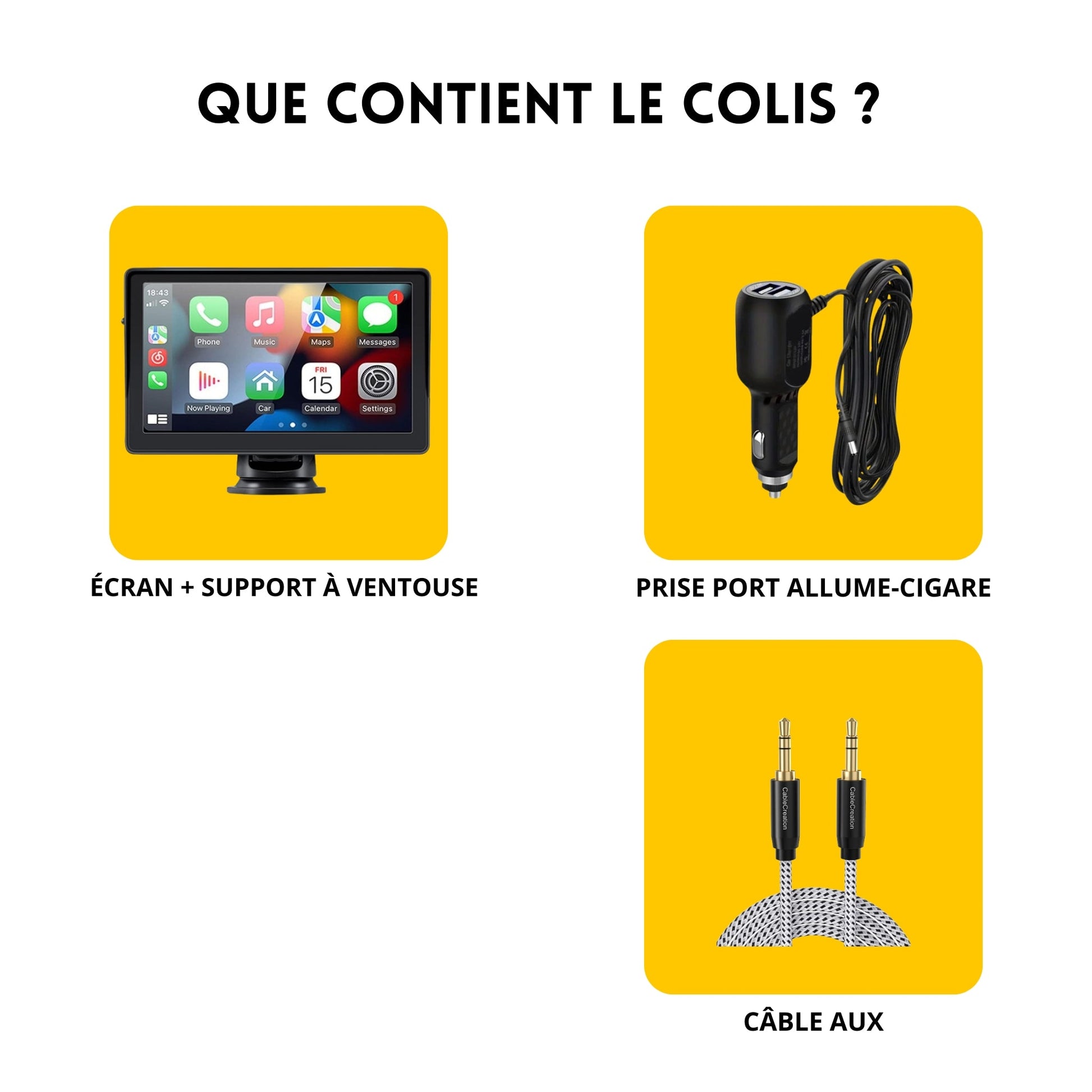 Écran voiture Bluetooth avec installation facile

