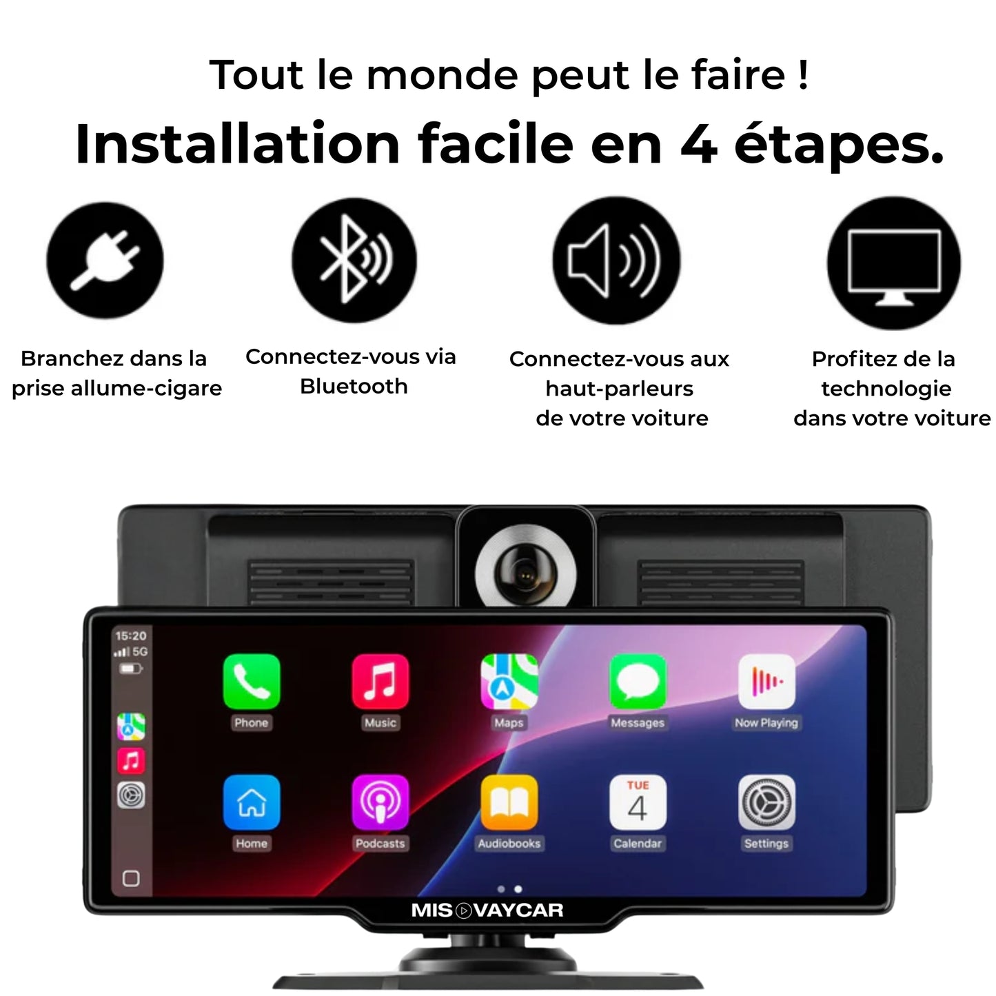 Écran tactile voiture compatible Apple CarPlay