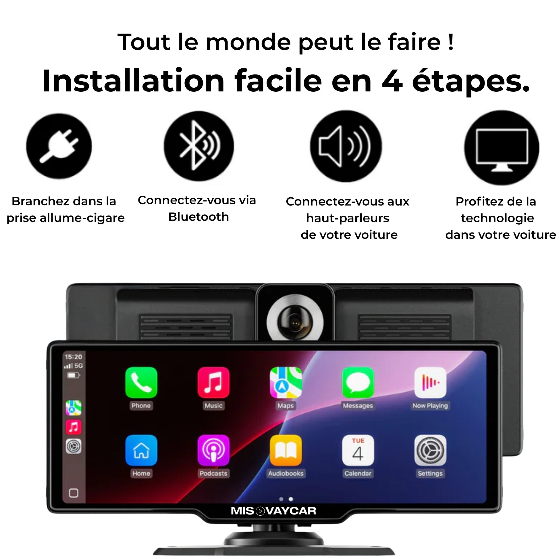 Écran tactile voiture compatible Apple CarPlay