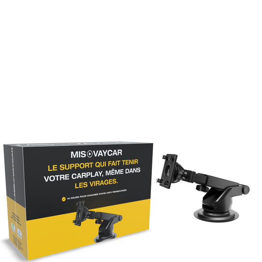 Support à ventouse MISOVAYCAR pour écran CarPlay – fixation stable pour autoradio, compatible tous véhicul